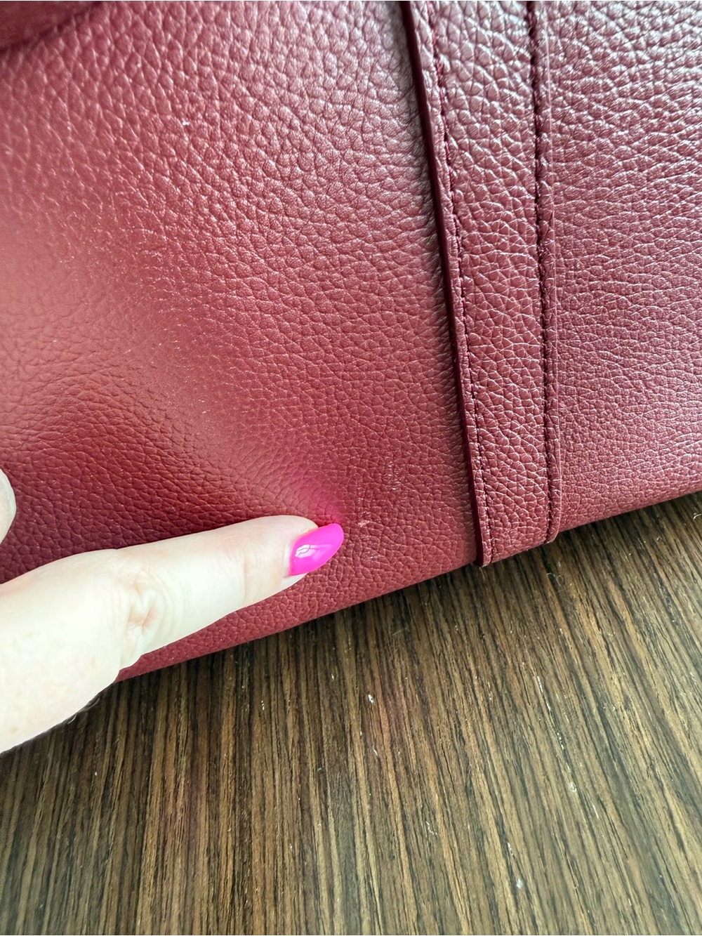 Sezane Gabin Bag - Burgundy Grained Leather - Picture 4 of 12